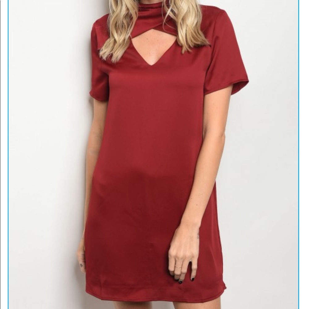 Brick choker dress